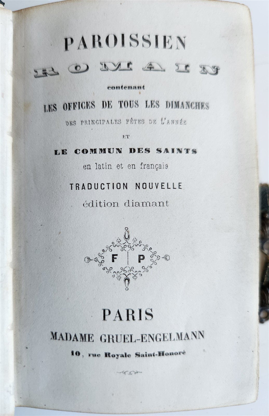 1840s PAROSSIEN ROMAIN antique FRENCH DEVOTIONAL BOOK w/ BOX