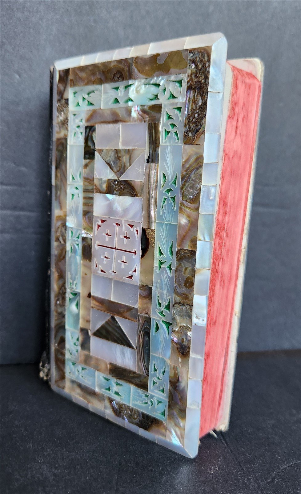 1959 ROMAN MISSAL antique w/ MOTHER-OF-PEARL BINDING
