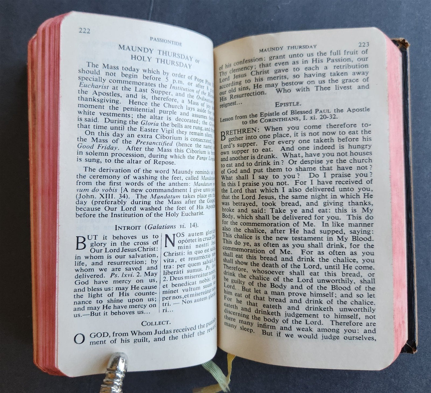 1959 ROMAN MISSAL antique w/ MOTHER-OF-PEARL BINDING