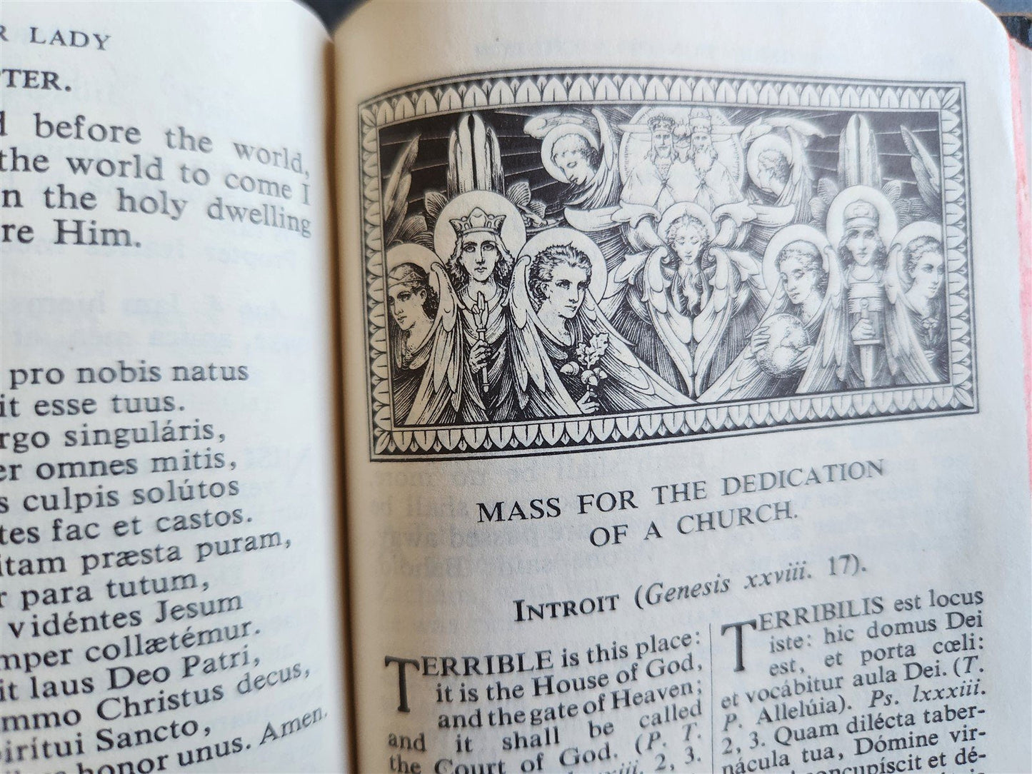 1959 ROMAN MISSAL antique w/ MOTHER-OF-PEARL BINDING