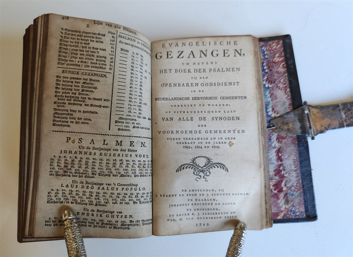 1846 BIBLE in DUTCH antique BINDING w/ SILVER CLASP New Testament