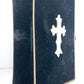 1891 SWEDISH HYMNAL antique VELVET BINDING w/ BONE CROSS & BRASS EDGES