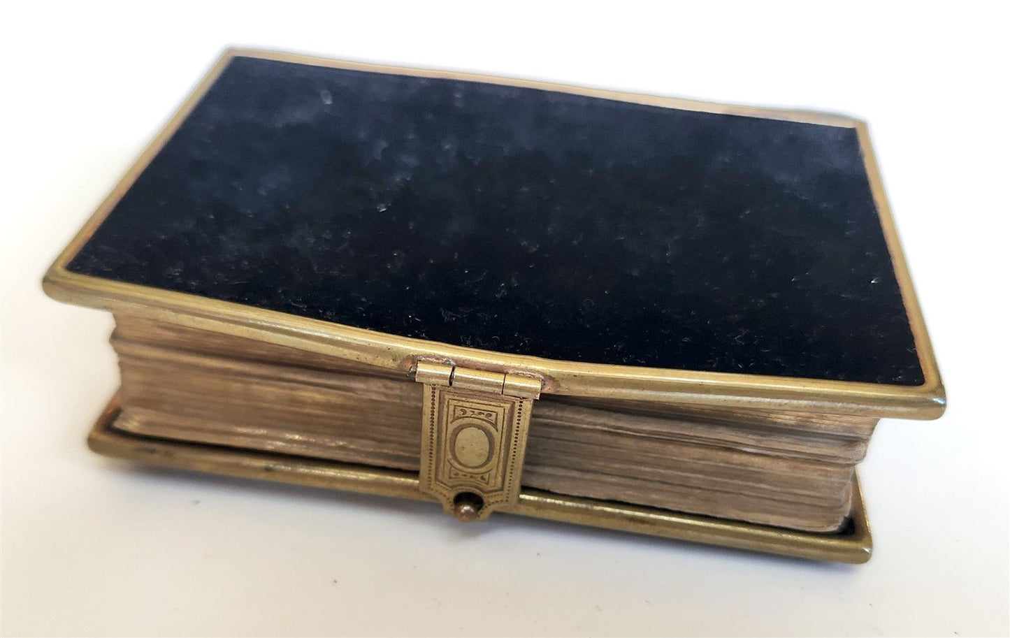 1891 SWEDISH HYMNAL antique VELVET BINDING w/ BONE CROSS & BRASS EDGES