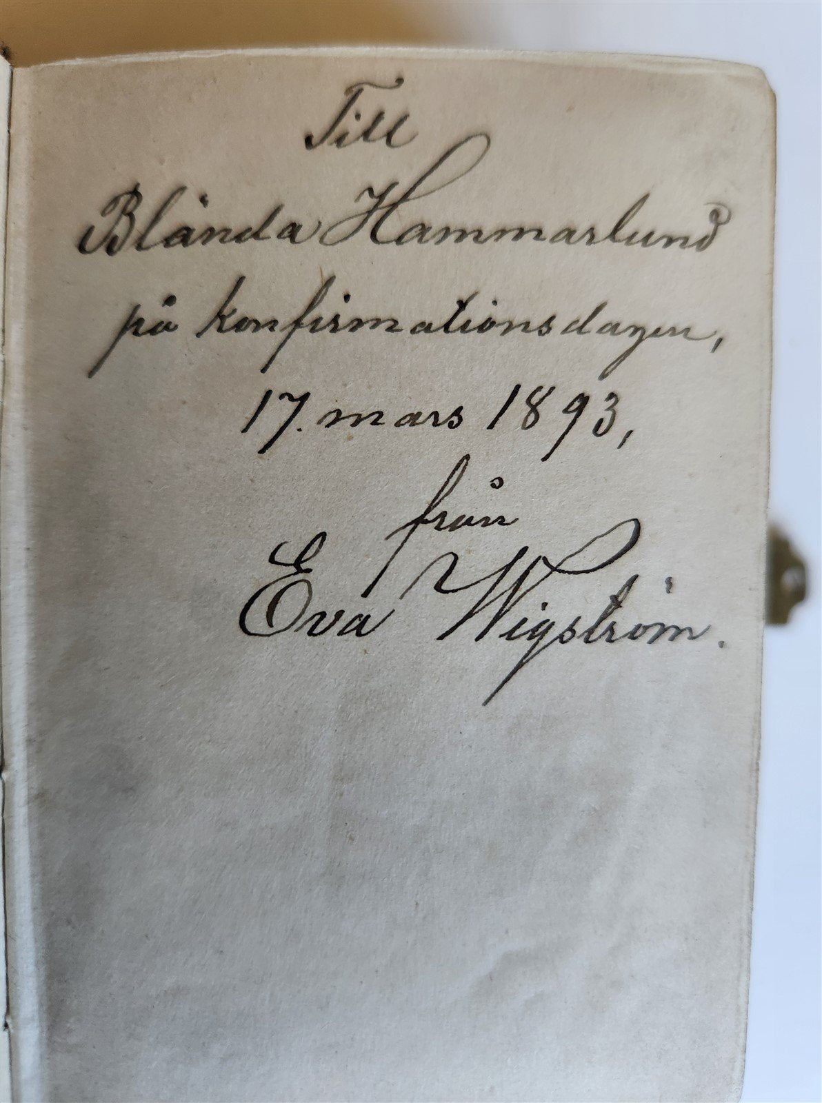 1891 SWEDISH HYMNAL antique VELVET BINDING w/ BONE CROSS & BRASS EDGES