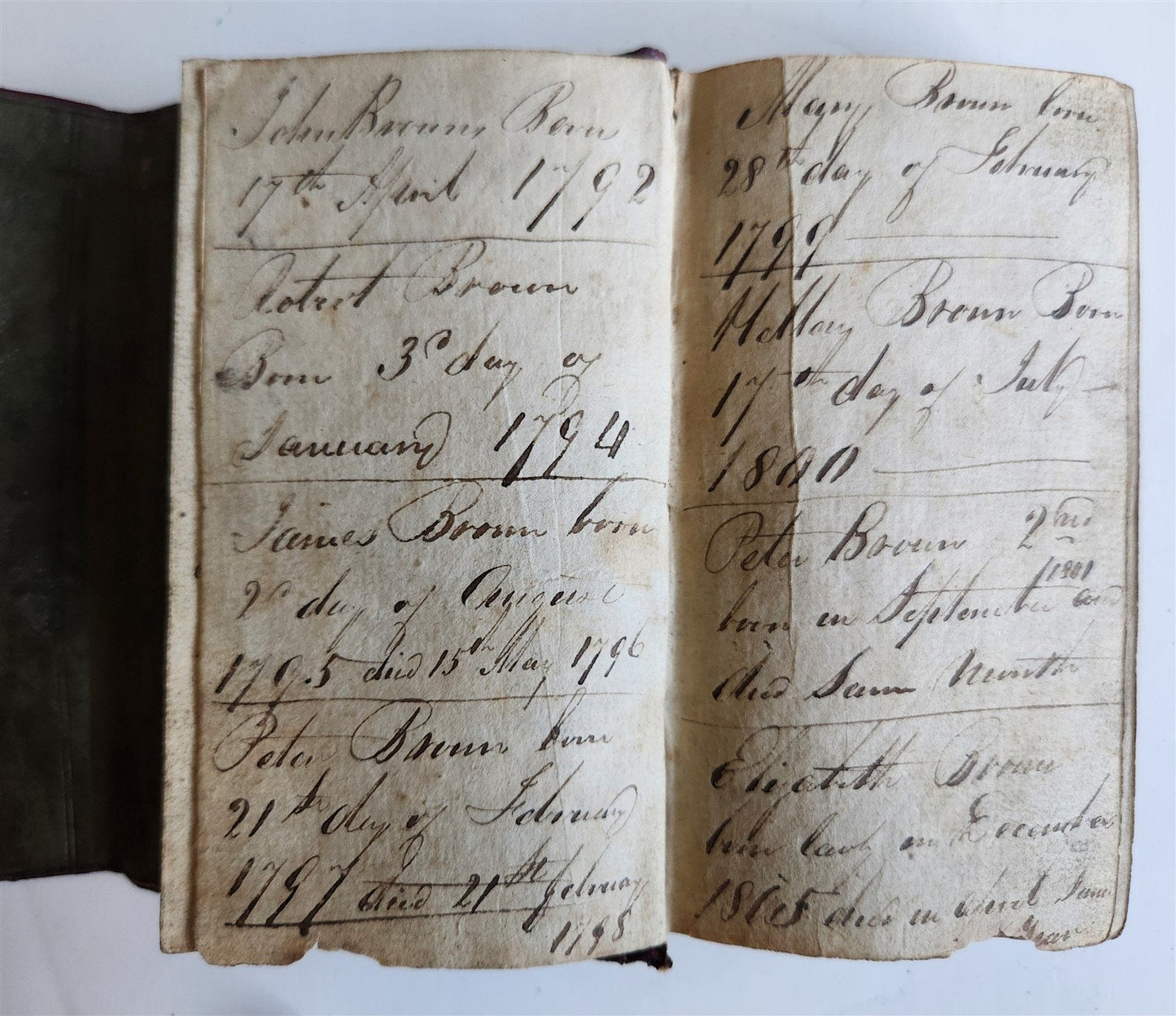 1782 BIBLE in ENGLISH antique CAMBRIDGE wallet style leather binding