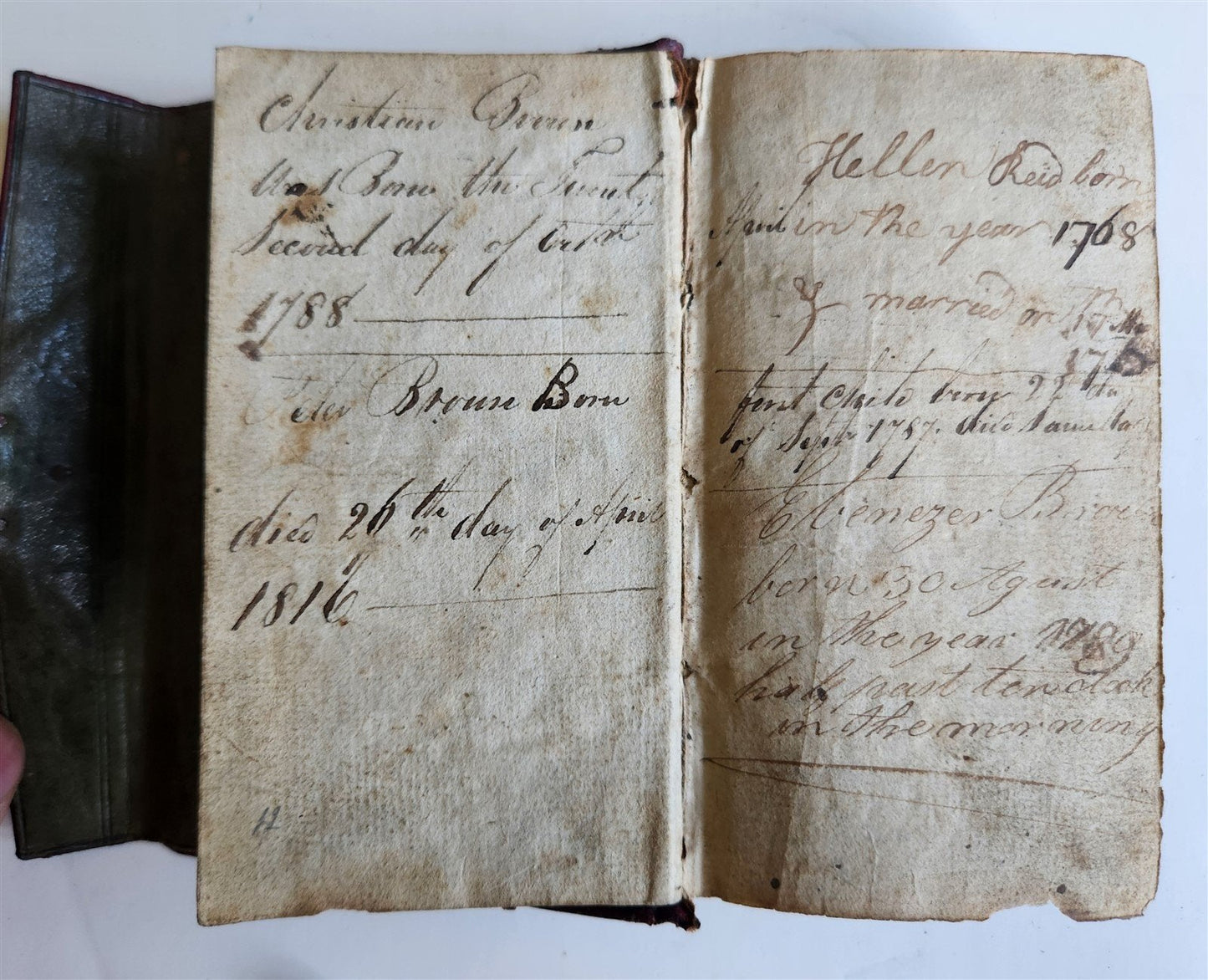 1782 BIBLE in ENGLISH antique CAMBRIDGE wallet style leather binding