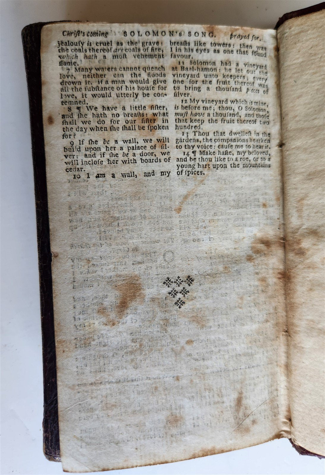 1782 BIBLE in ENGLISH antique CAMBRIDGE wallet style leather binding