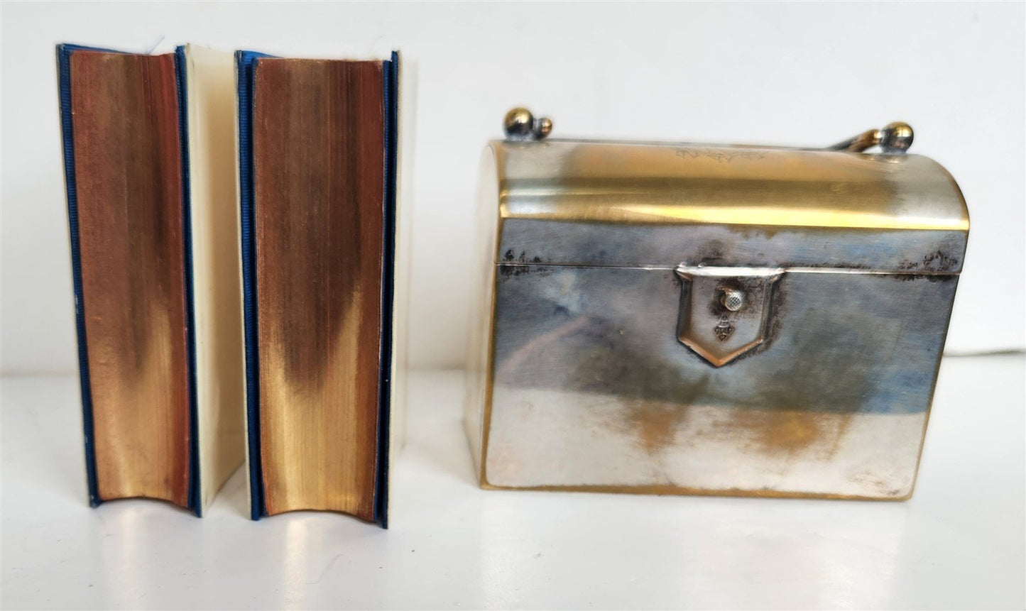 1880s PRAYER BOOKS & HYMNAL SET in ENGLISH w/ METAL CASE antique