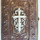 1870s PRAYER BOOK in GERMAN antique APPLIED BONE CROSS BINDING DIE HIMMELSPFORTE