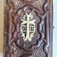 1870s PRAYER in GERMAN antique BINDING w/ APPLIED BONE CROSS