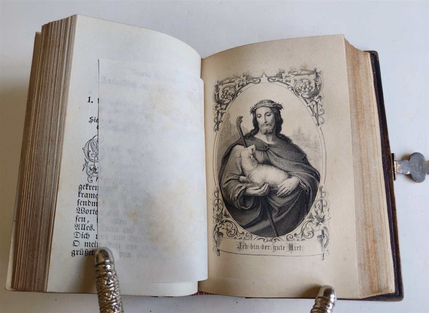 1871 GERMAN CATHOLIC PRAYER & DEVOTIONAL BOOK antique
