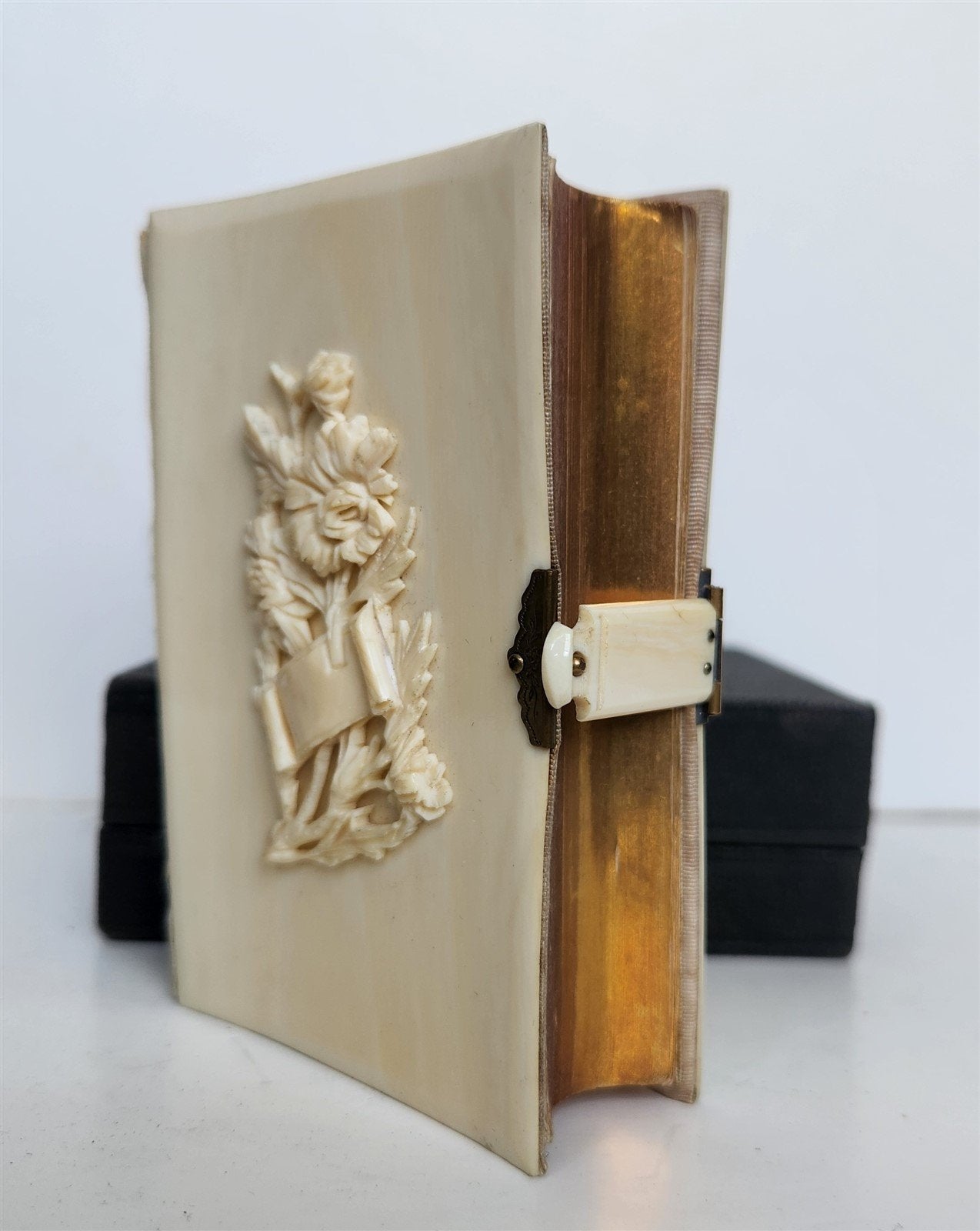 1880s PAROISSIEN ROMAIN antique BEAUTIFUL DECORATION BINDING APPLIED BONE DESIGN