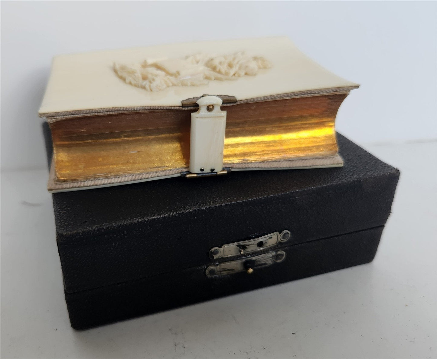 1880s PAROISSIEN ROMAIN antique BEAUTIFUL DECORATION BINDING APPLIED BONE DESIGN