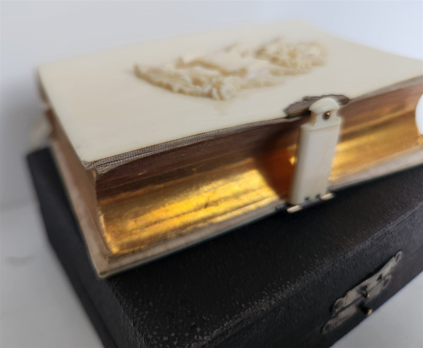 1880s PAROISSIEN ROMAIN antique BEAUTIFUL DECORATION BINDING APPLIED BONE DESIGN