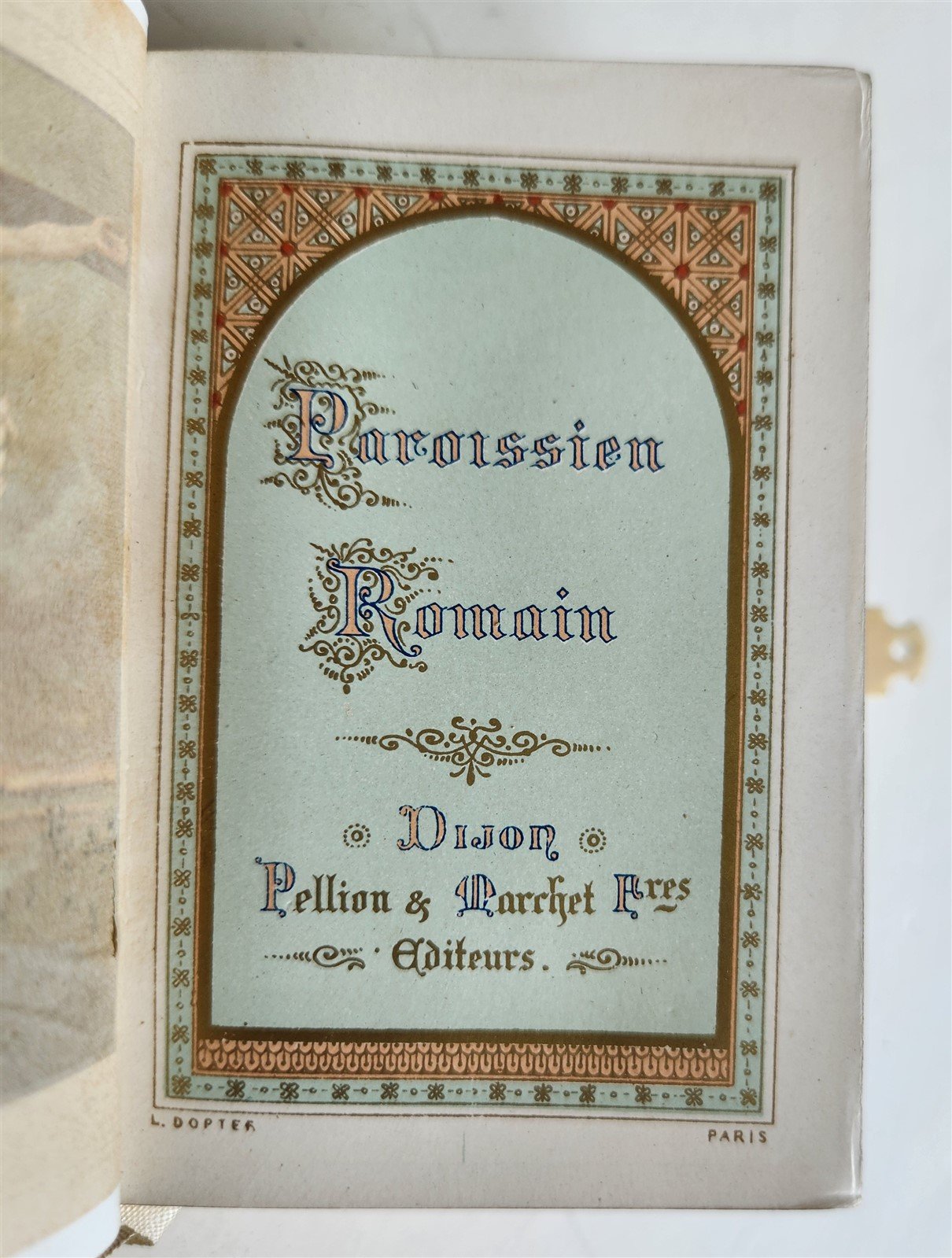 1880s PAROISSIEN ROMAIN antique BEAUTIFUL DECORATION BINDING APPLIED BONE DESIGN