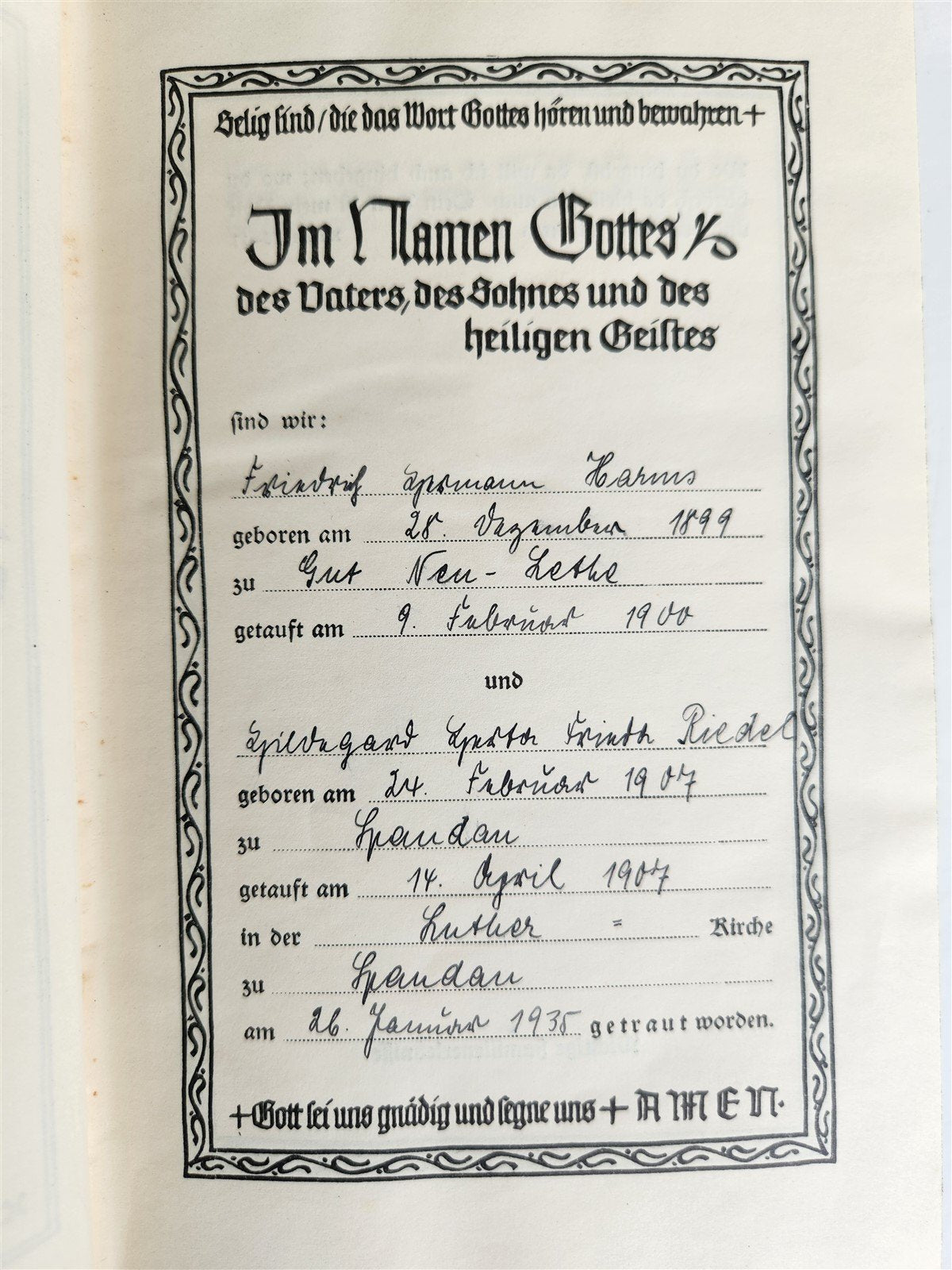 1934 BIBLE in GERMAN pre-WWII translated by MARTIN LUTHER antique