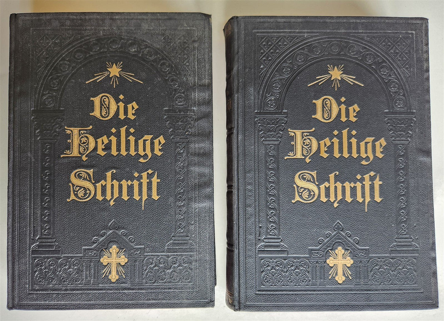 1927 BIBLE in GERMAN 2 VOLS GIFT from Duke of Braunschweig and Luneburg antique