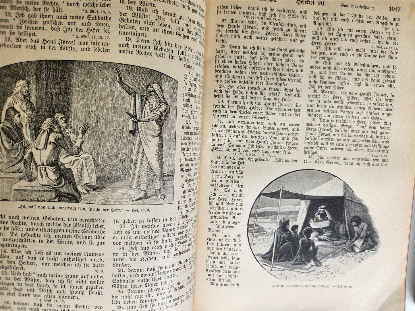 1927 BIBLE in GERMAN 2 VOLS GIFT from Duke of Braunschweig and Luneburg antique