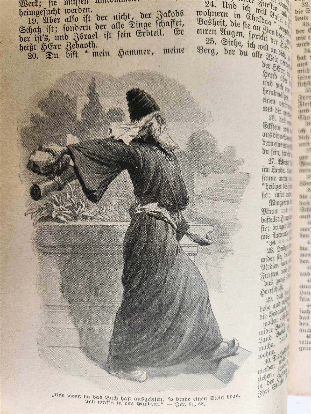 1927 BIBLE in GERMAN 2 VOLS GIFT from Duke of Braunschweig and Luneburg antique