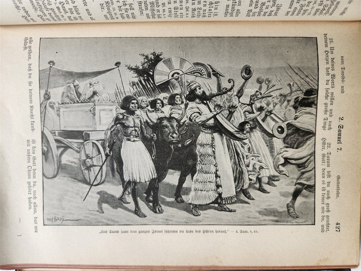 1927 BIBLE in GERMAN 2 VOLS GIFT from Duke of Braunschweig and Luneburg antique