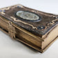 1840s PRAYER BOOK in GERMAN antique VELVET BINDING w/ METAL DECORATIONS