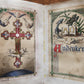 1840s PRAYER BOOK in GERMAN antique VELVET BINDING w/ METAL DECORATIONS