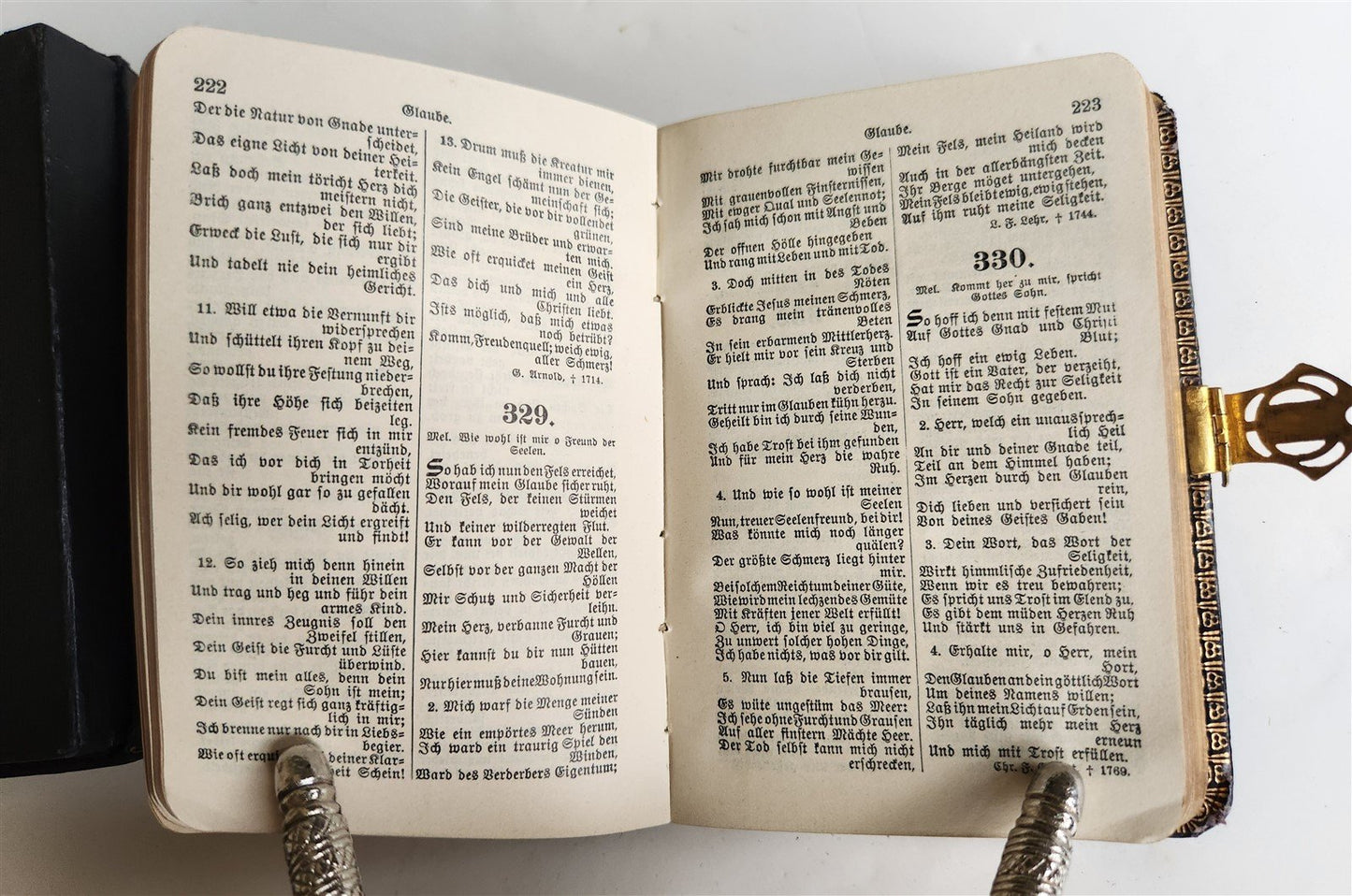 1911 HYMNAL in GERMAN antique DECORATIVE BINDING
