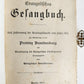 1905 HYMNAL in GERMAN antique DECORATIVE VELVET BINDING w/ METAL ORNAMENT
