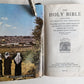 1950s BIBLE in ENGLISH w/ HOLY LAND PHOTOS & MOTHER-OF-PEARL BINDING vintage