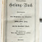 1880s HYMNAL in GERMAN antique DECORATIVE LEATHER BINDING w/ METAL EDGES