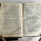 1880s HYMNAL in GERMAN antique DECORATIVE LEATHER BINDING w/ METAL EDGES