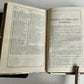 1880s HYMNAL in GERMAN antique DECORATIVE LEATHER BINDING w/ METAL EDGES
