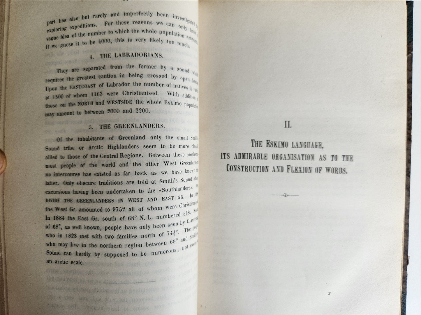 1887 THE ESKIMO TRIBES LANGUAGE TREATISE antique
