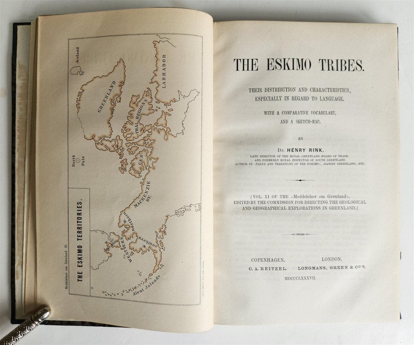 1887 THE ESKIMO TRIBES LANGUAGE TREATISE antique