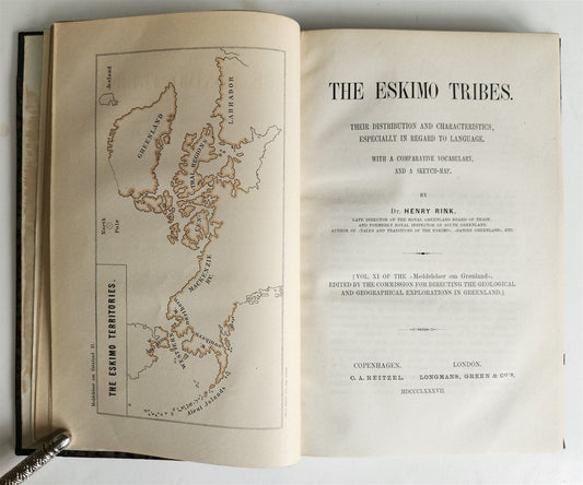 1887 THE ESKIMO TRIBES LANGUAGE TREATISE antique