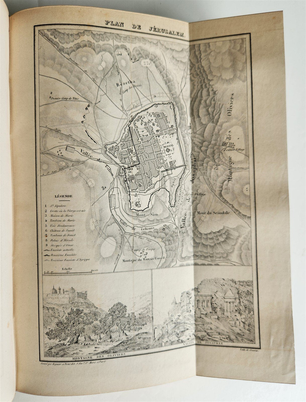 1865 JERUSALEM et la TERRE-SAINTE notes de voyage antique ILLUSTRATED