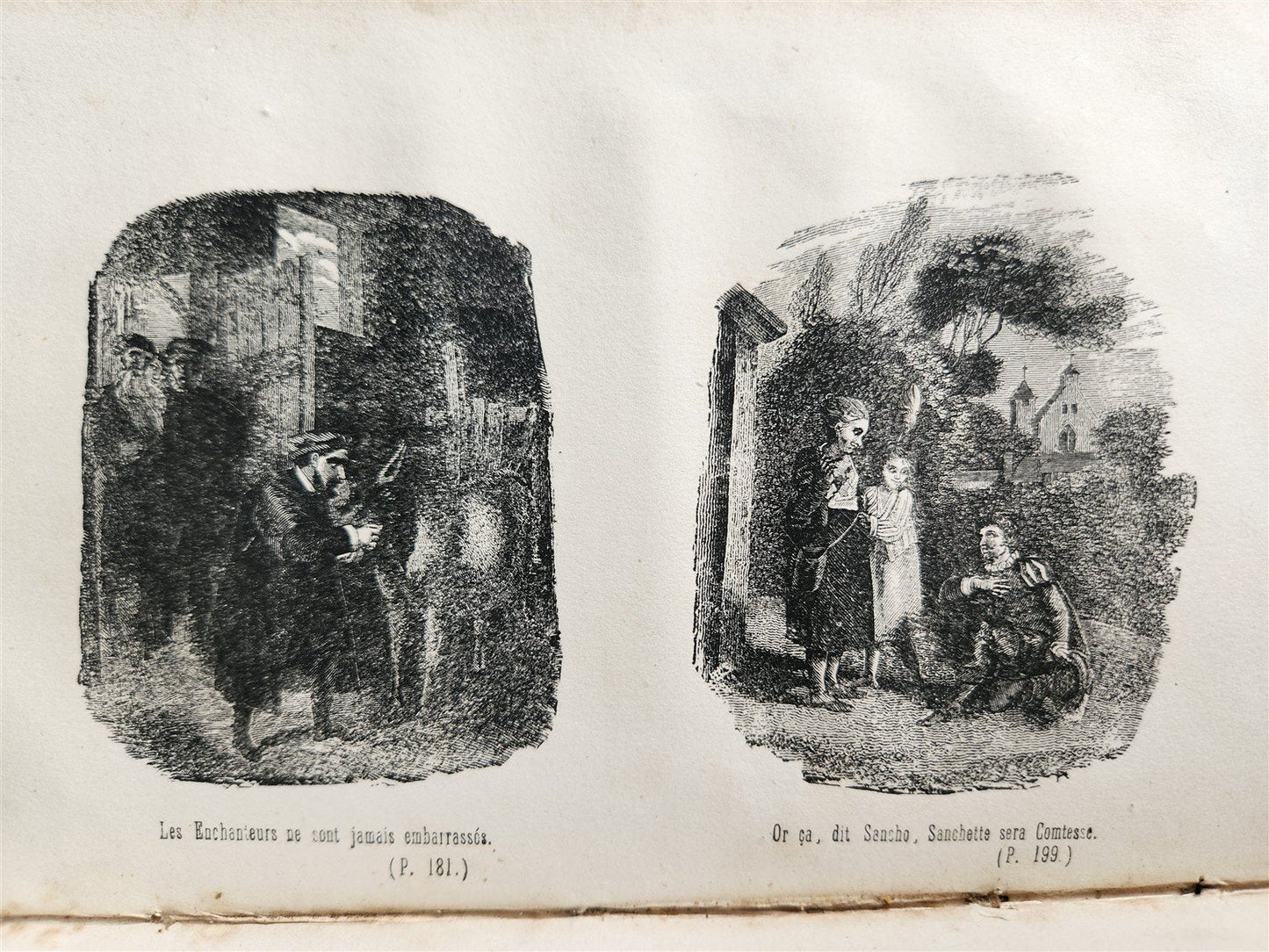 1852 LE DON QUICHOTTE de Cervantes by Paul Jouhanneaud antique ILLUSTRATED