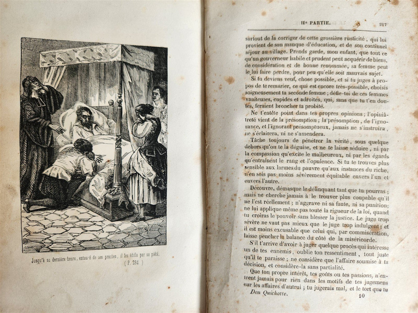 1852 LE DON QUICHOTTE de Cervantes by Paul Jouhanneaud antique ILLUSTRATED