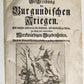 1743 DESCRIPTION OF THE BURGUNDIAN WARS antique in GERMAN