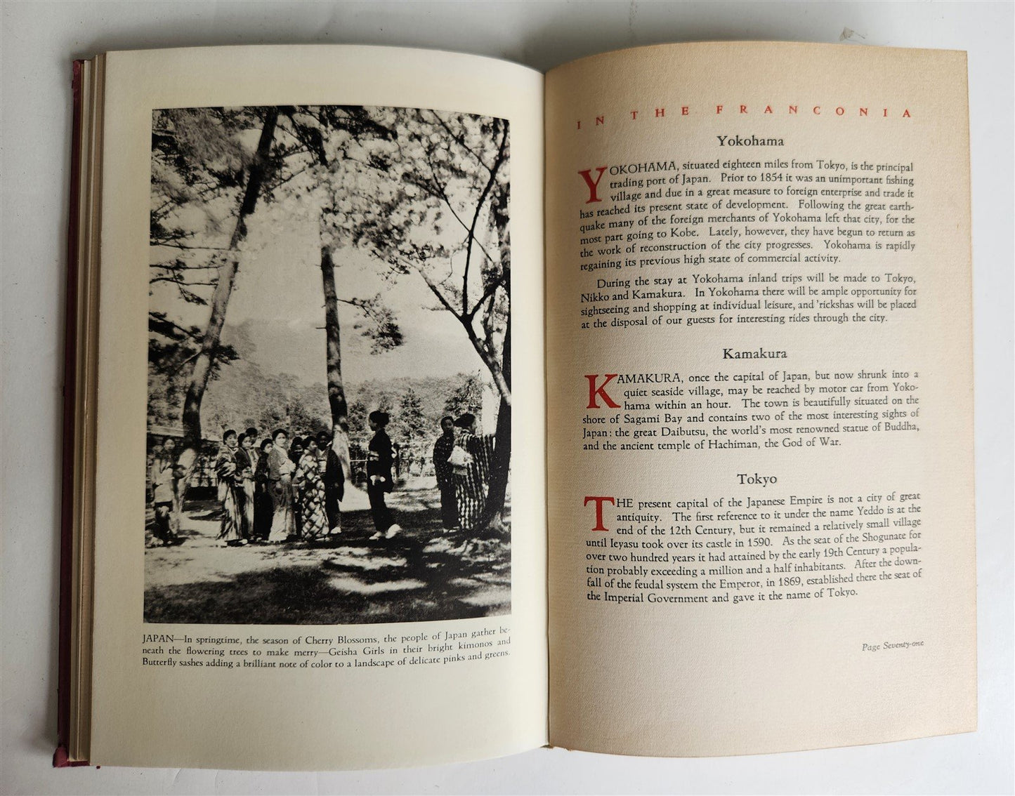 1929 AROUND THE WORLD in FRANCONIA antique Cunard Line promotion