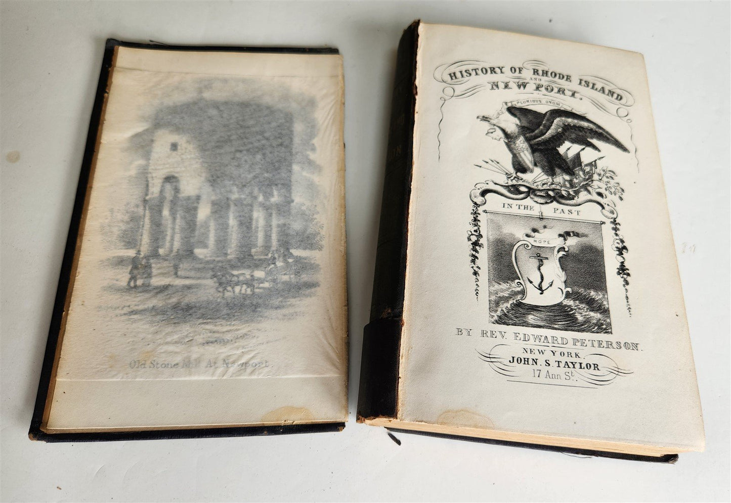 1853 HISTORY of RHODE ISLAND by Rev. Edward Peterson antique AMERICANA