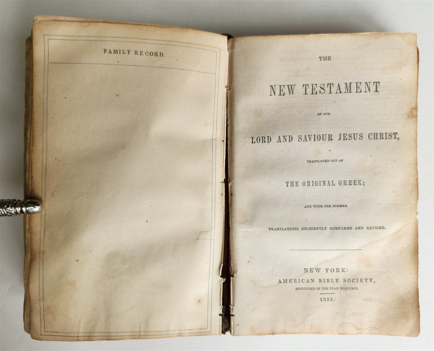 1853 BIBLE in ENGLISH pre-CIVIL WAR OLD & NEW TESTAMENTS antique AMERICANA
