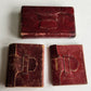 1814-1822 BIBLE in ENGLISH 3 vols. lot WALLET STYLE antique MINIATURE