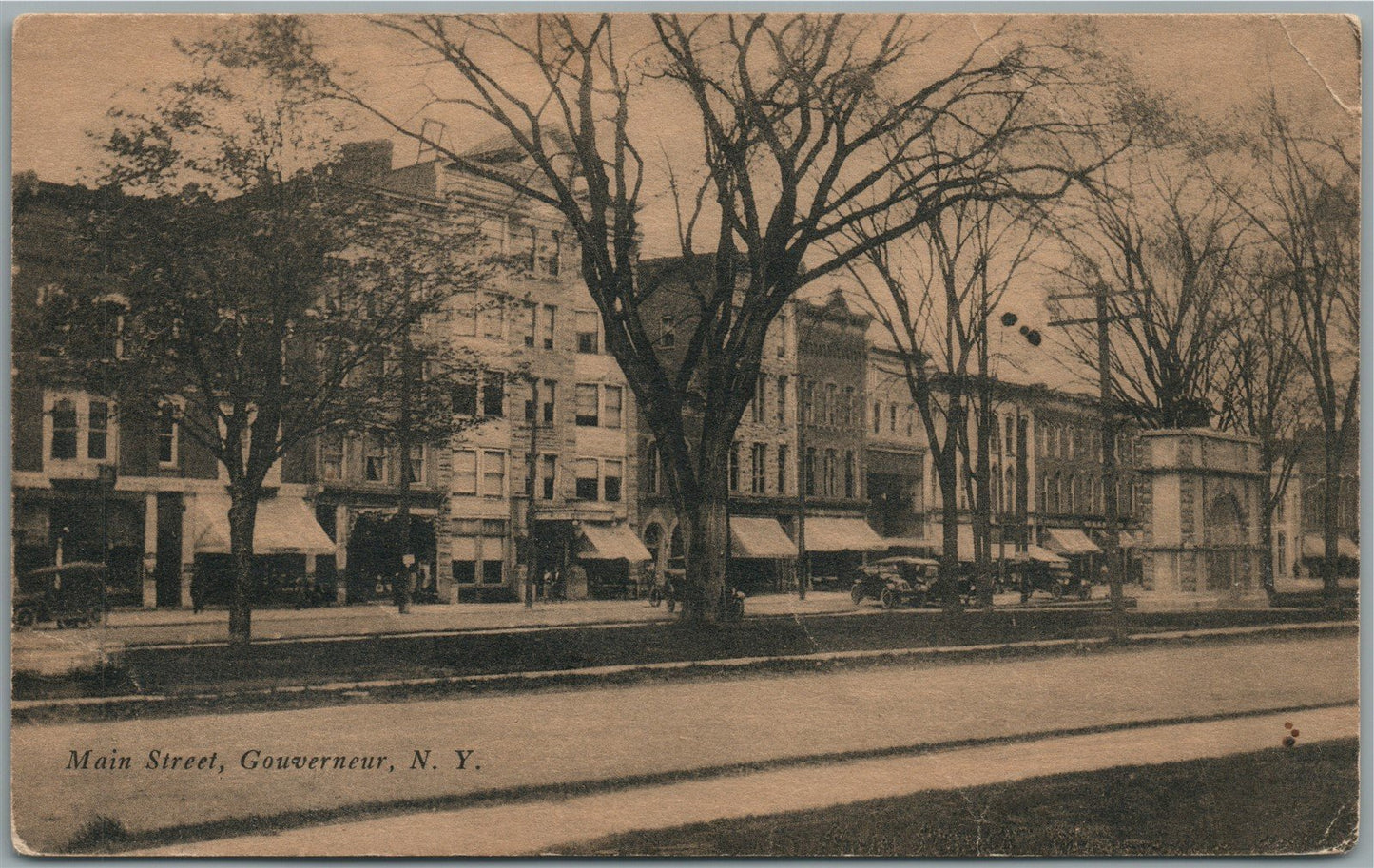 GOUVERNEUR NY MAIN STREET ANTIQUE POSTCARD