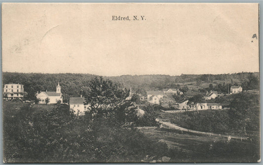 ELDRED NY GENERAL VIEW ANTIQUE POSTCARD