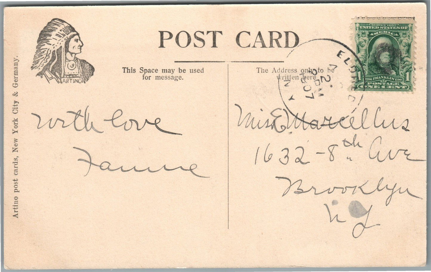 ELDRED NY GENERAL VIEW ANTIQUE POSTCARD