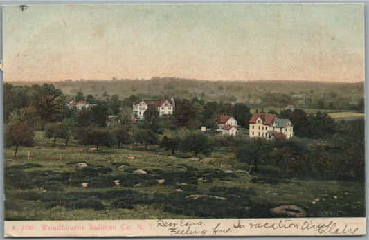 WOODBOURNE SULLIVAN CO. NY ANTIQUE POSTCARD