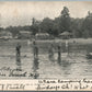 SYLVAN BEACH NY WATER TOBOGAN ANTIQUE POSTCARD