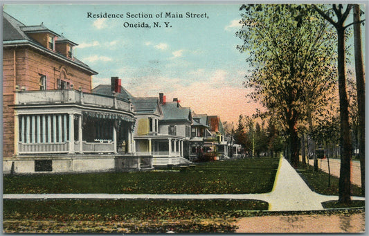 ONEIDA NY MAIN STREET ANTIQUE POSTCARD