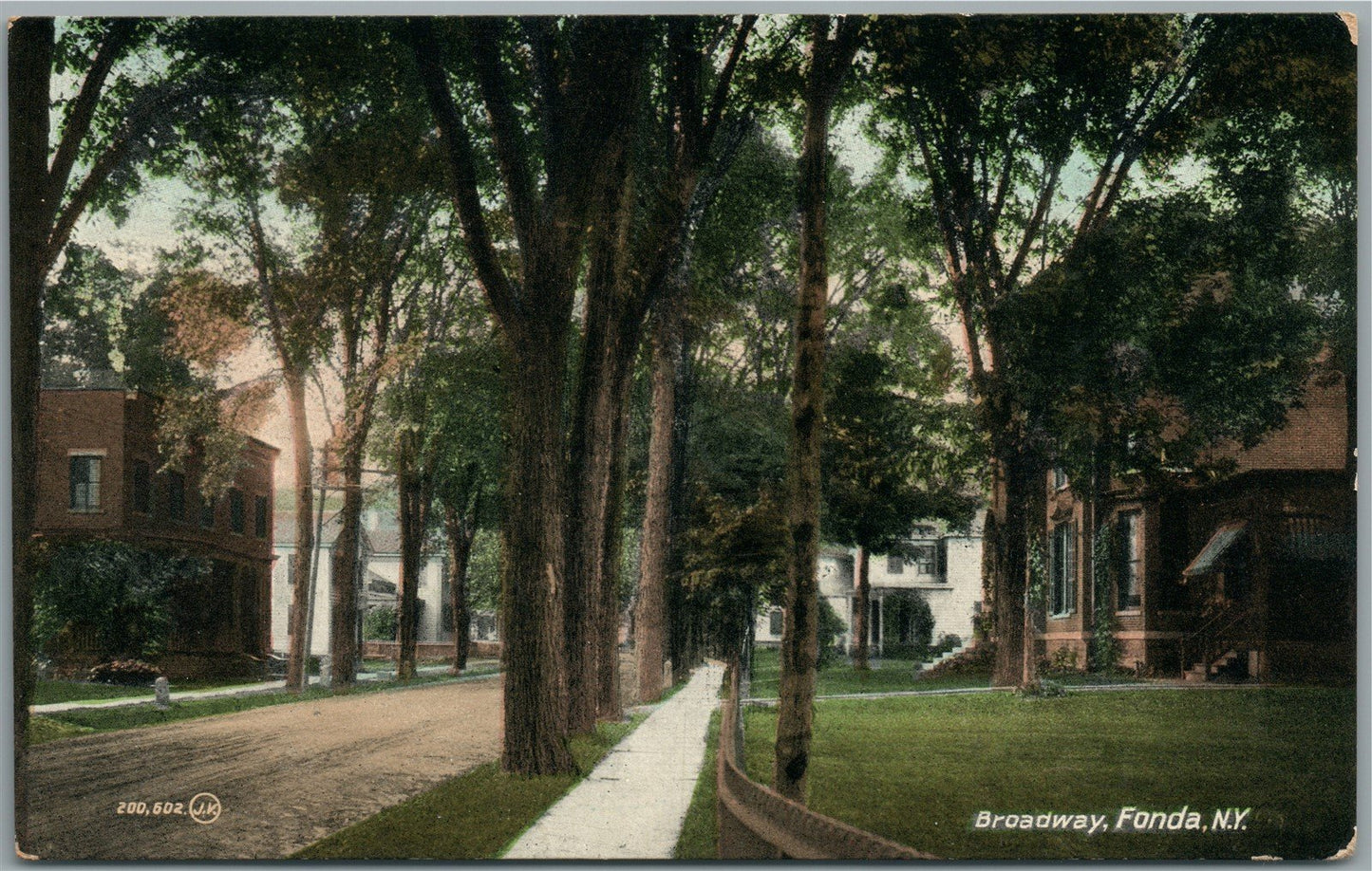 FONDA NY BROADWAY ANTIQUE POSTCARD